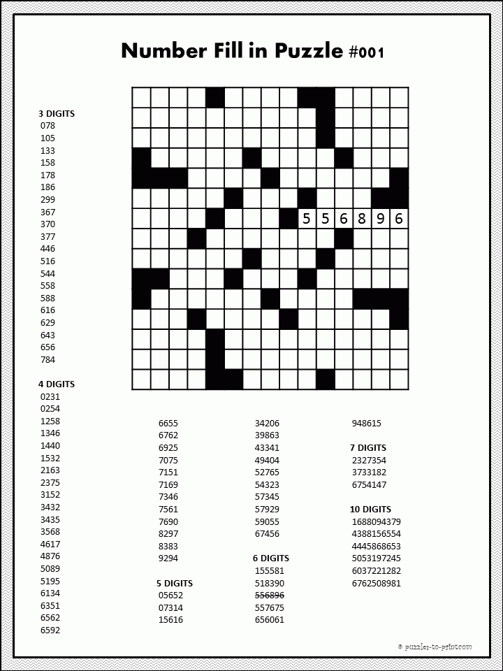 Difficult Free Fill In Puzzle Printable He s Number 2 Crossword 