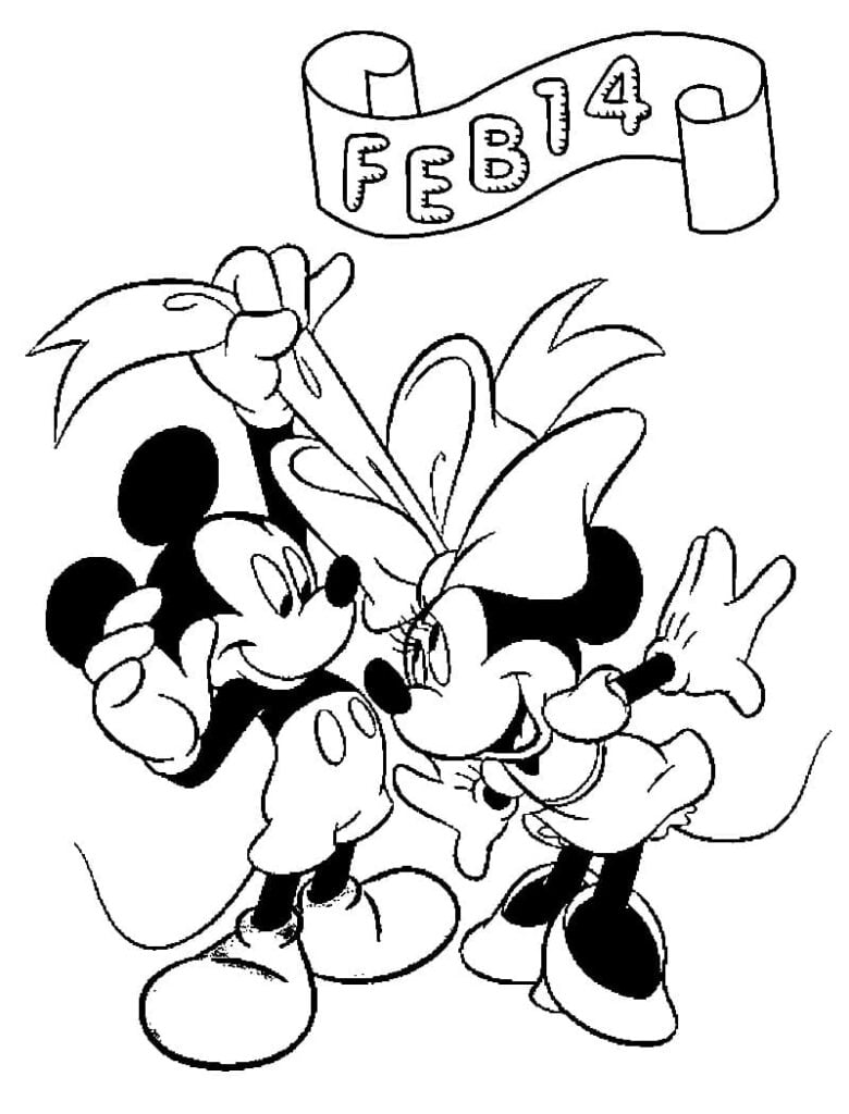 Free Printable Disney Valentine Coloring Pages