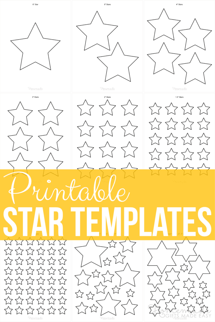 Free Printable Star Templates Outlines All Sizes Large Small 8 Inch To 1 Inch