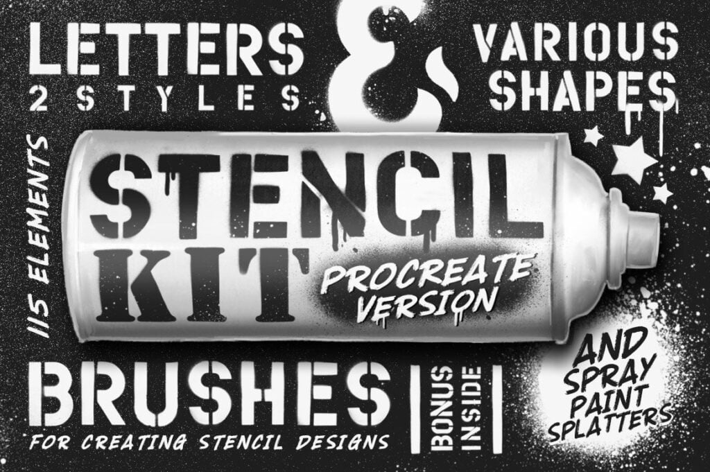 Free Stencil Kit Procreate Brushes Design Cuts