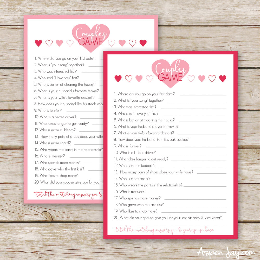 Free Printable Valentine Games For Adults Printable Lab