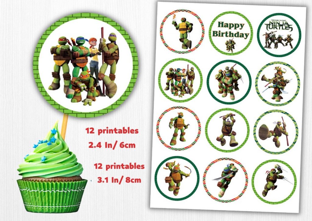 Free Printable Teenage Mutant Ninja Turtle Cupcake Toppers