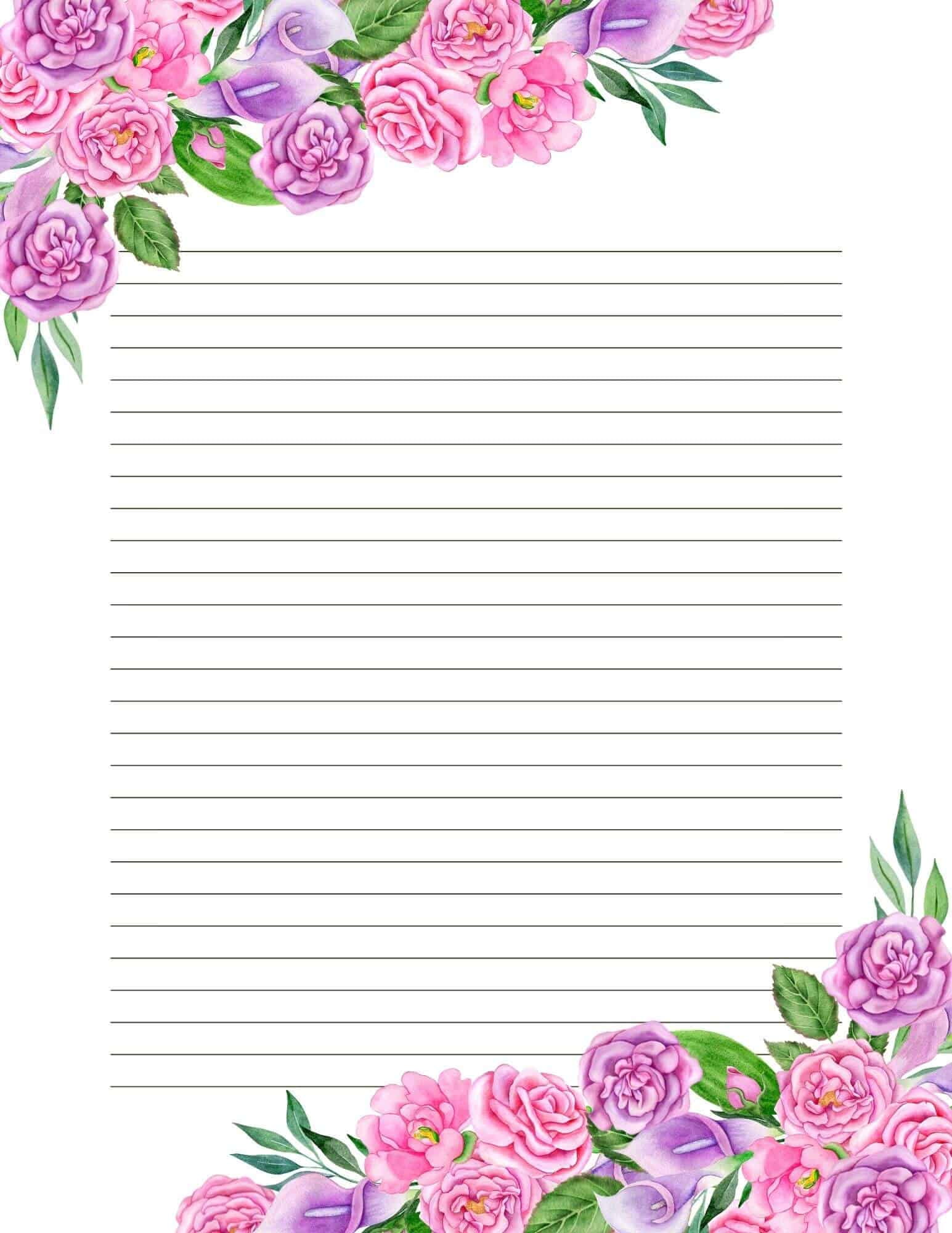 Printable Letter Paper Lots Of Free Printable Floral Stationery Healthy And Lovin It Printable Lab