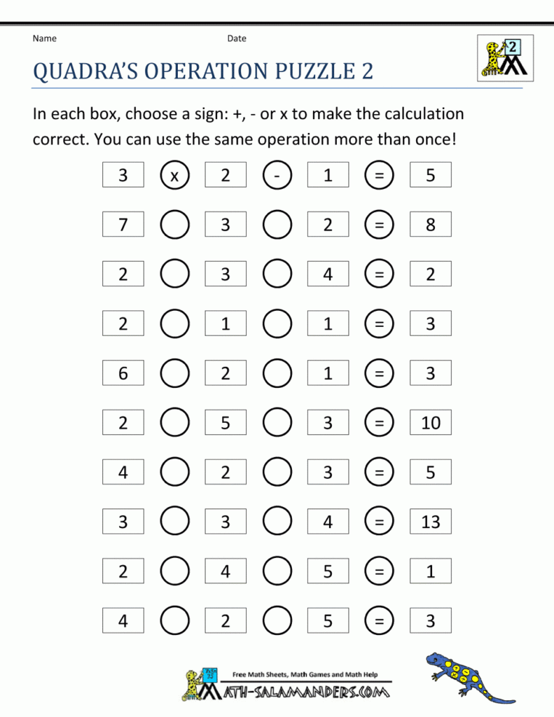 2nd Grade Math Puzzles