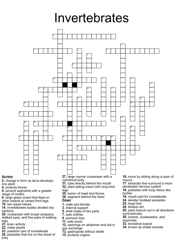 Crustaceans Crossword WordMint