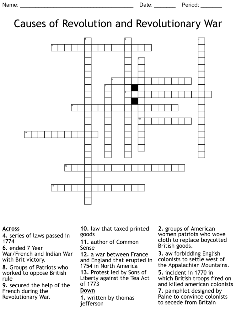 Studies Weekly Week 4 Crossword WordMint