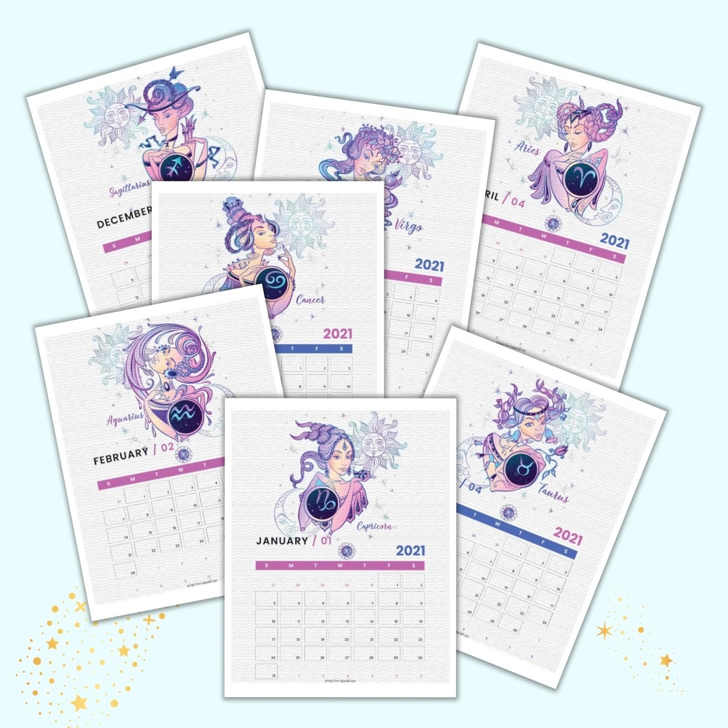 Free Printable Zodiac Calendar