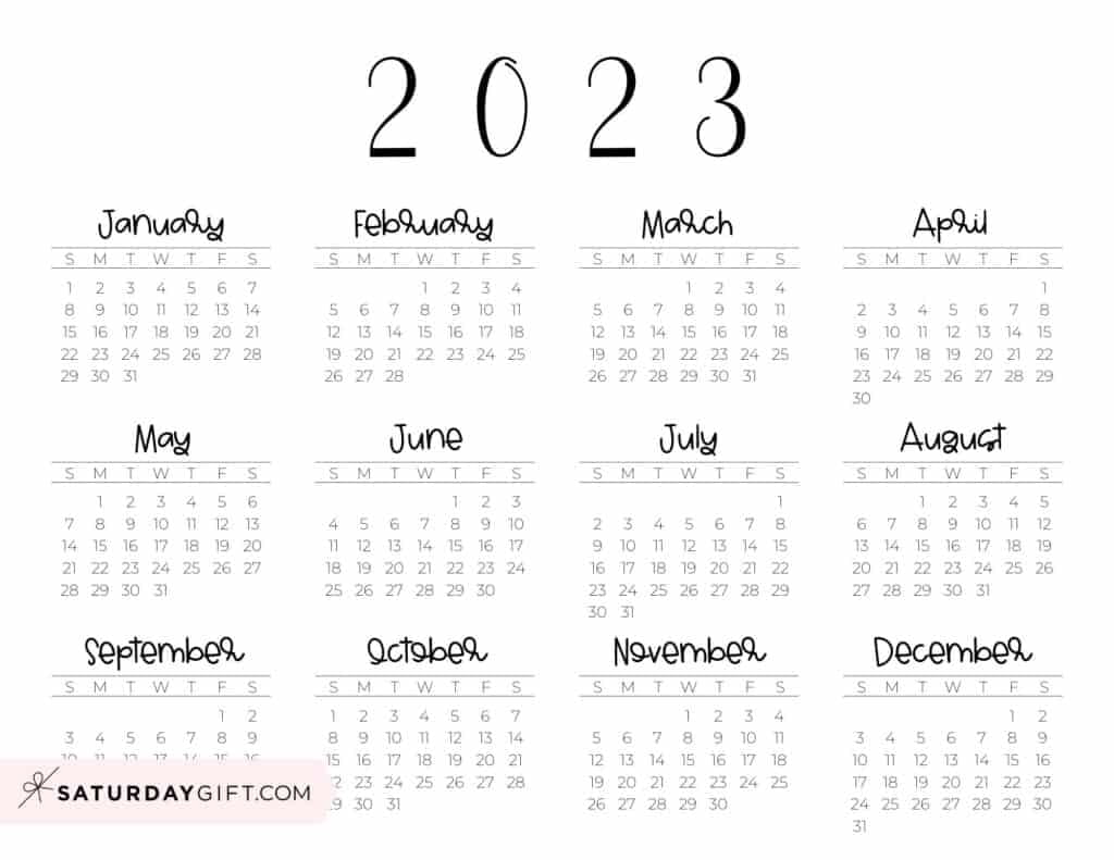 Easy Printable 2023 Calendar