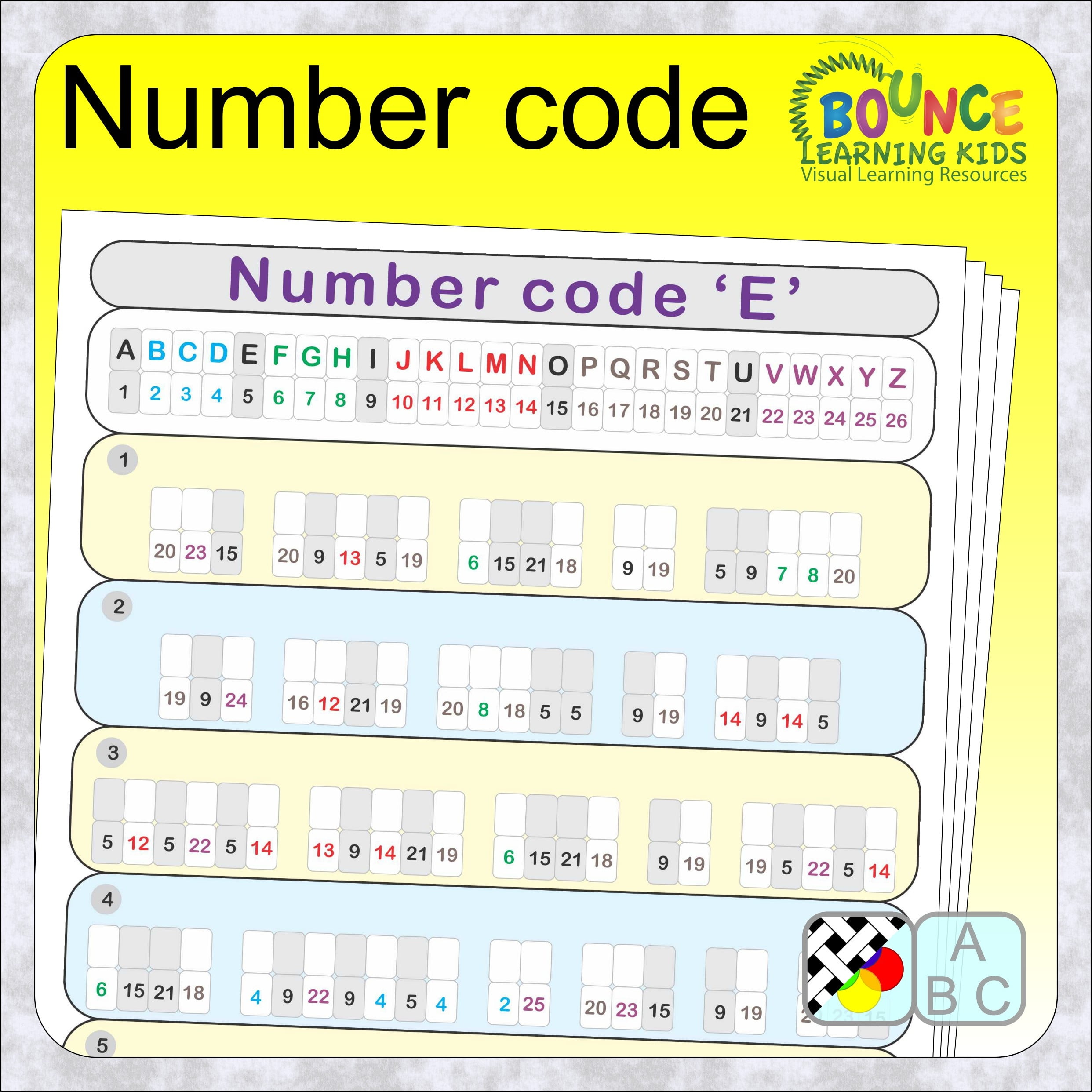 Printable Alphabet Number Code