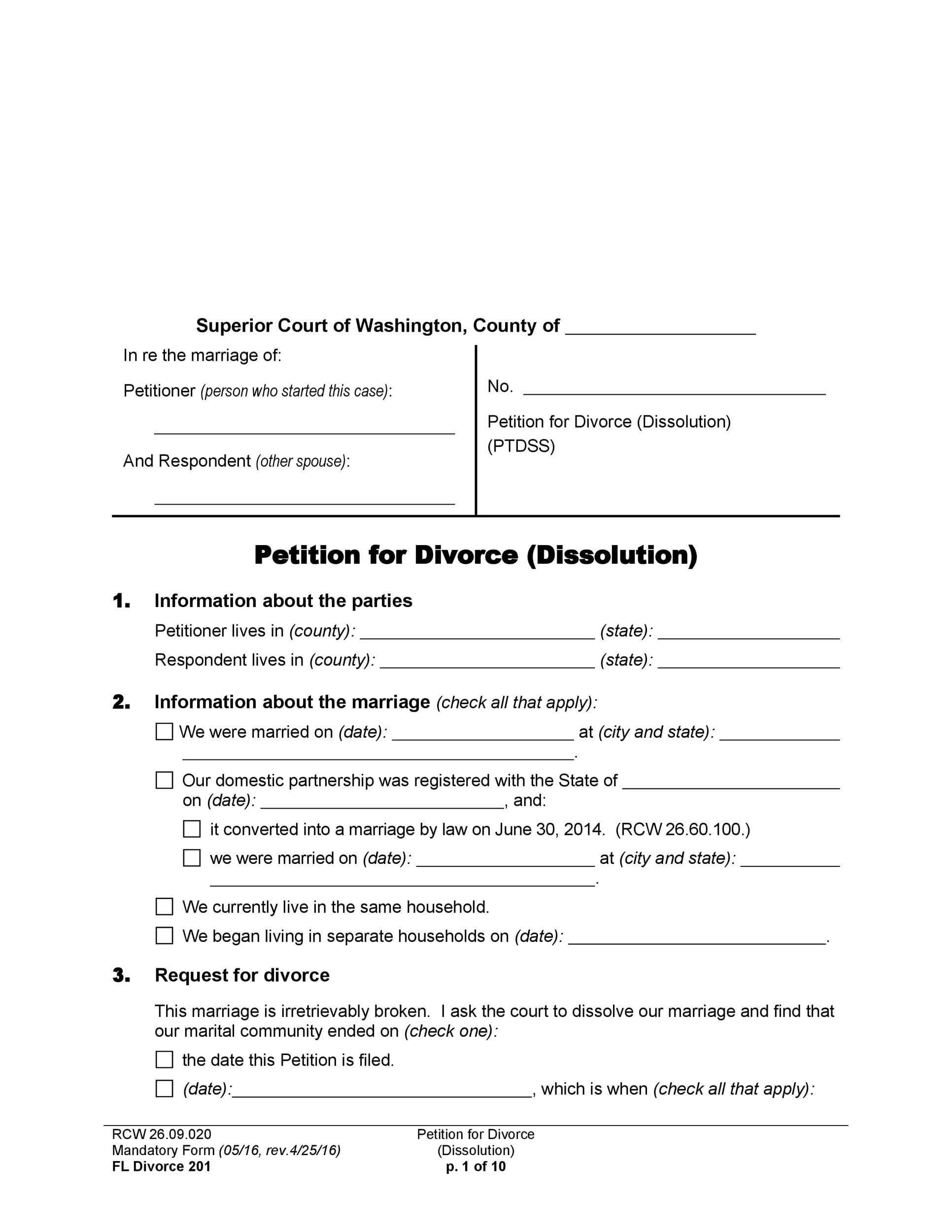 Printable Divorce Papers Uk