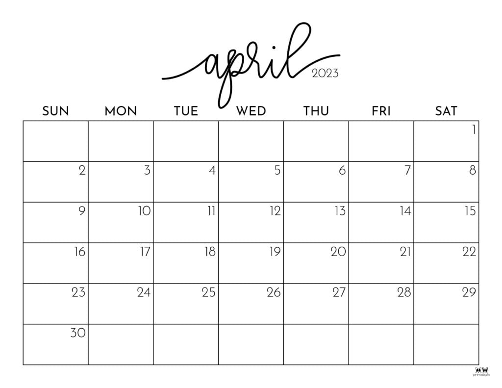 Printable Calendar 2023 April