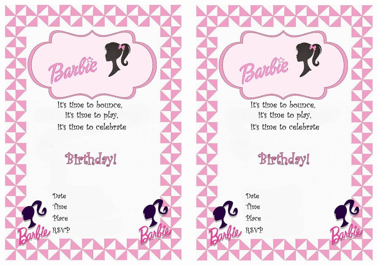 Printable Birthday Invitations Barbie
