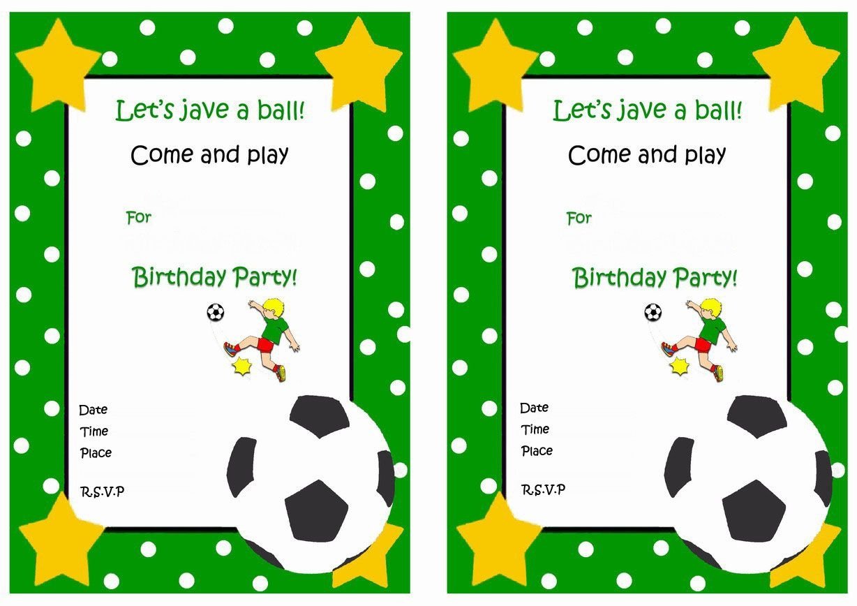 Printable Birthday Invitations Soccer