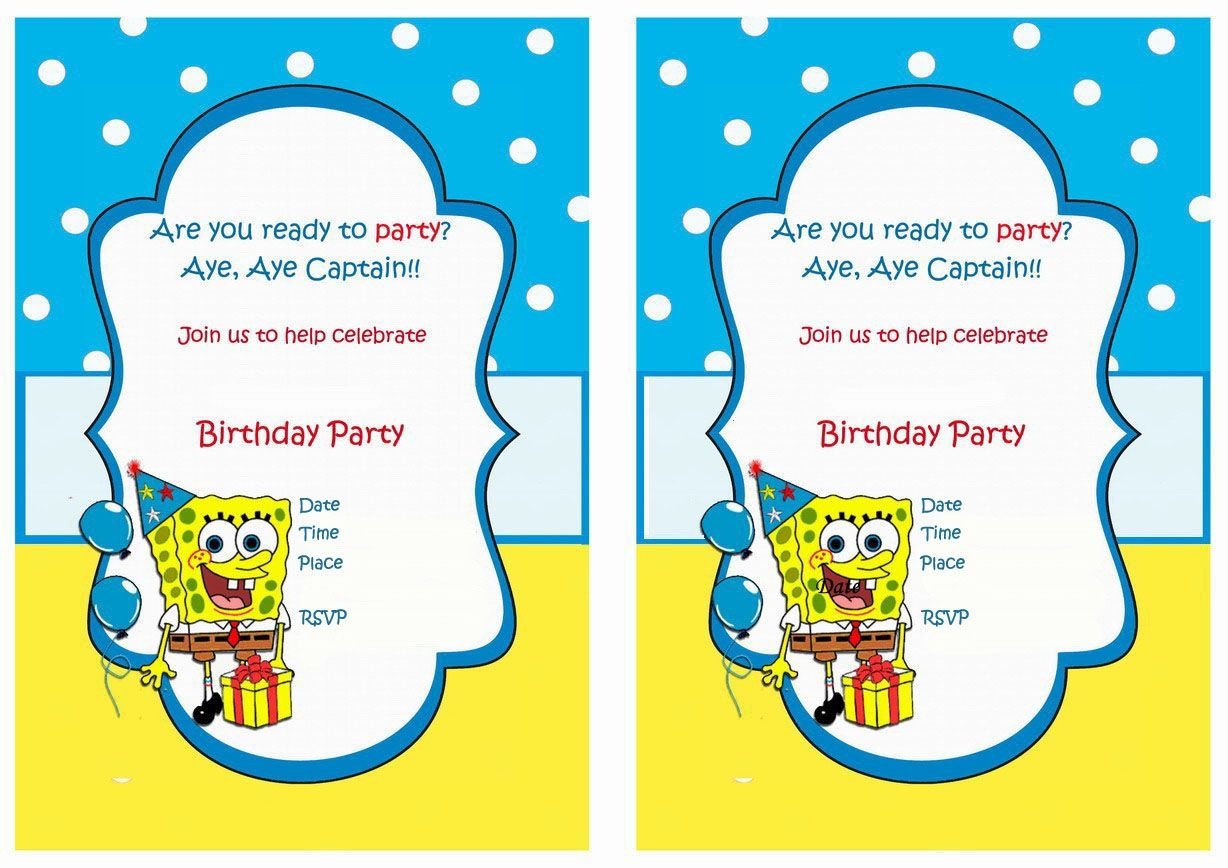 Printable Birthday Cards Spongebob