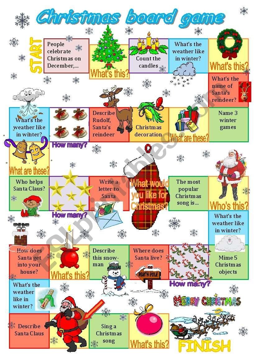 English Christmas Games Printable