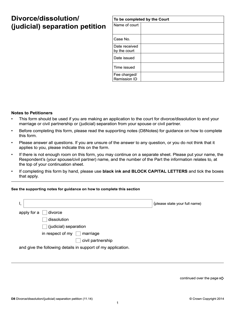 Printable Divorce Papers Uk