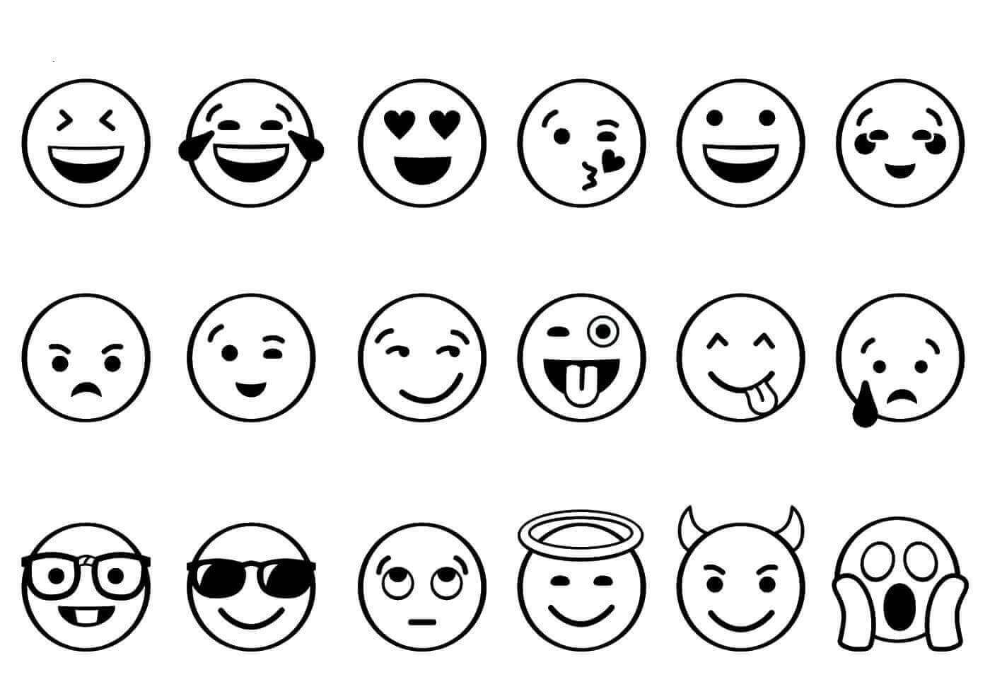 Printable Emojis Coloring Pages