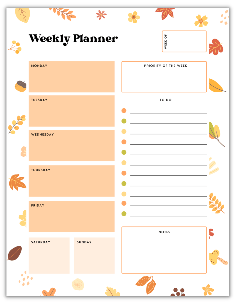 Lined Paper You Can Print Autumn Cute