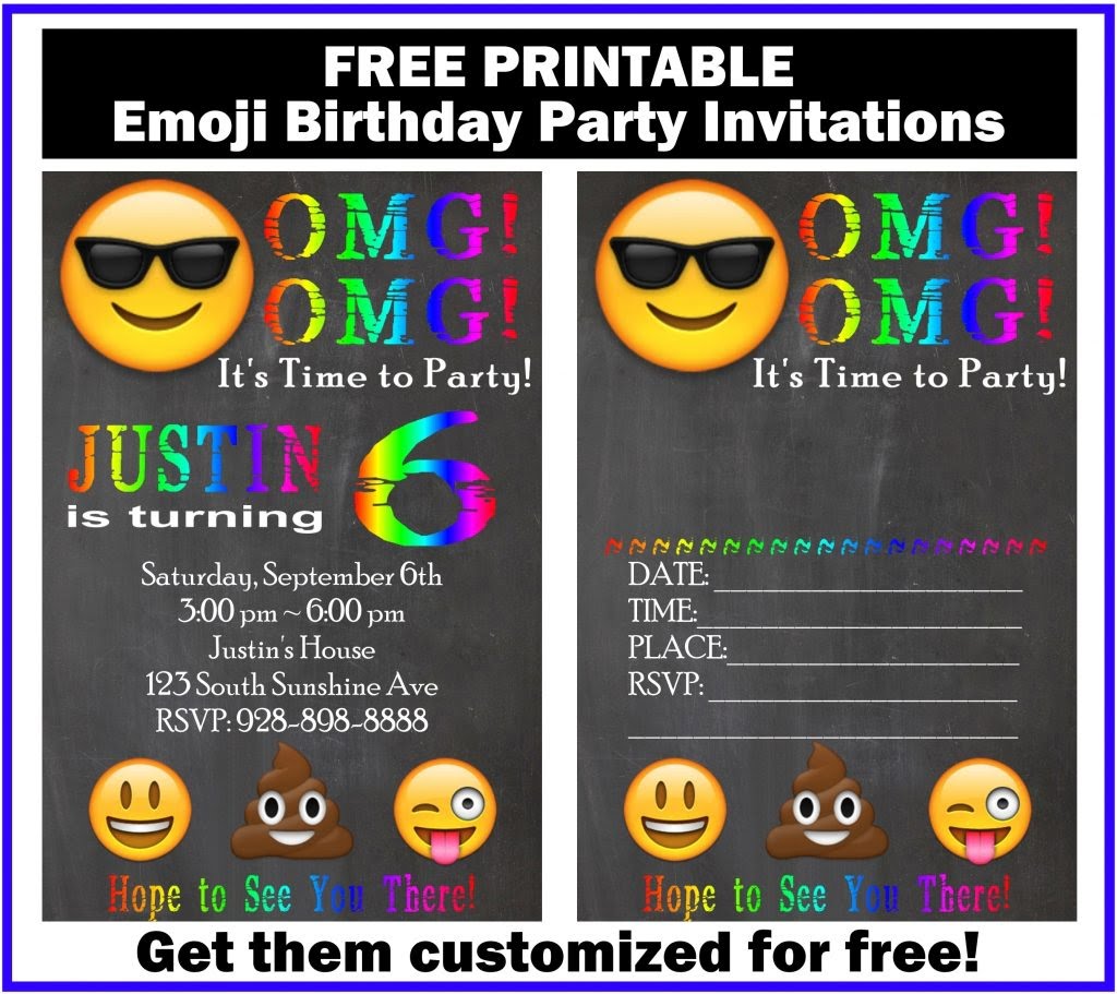 Free Printable Emoji Invitations