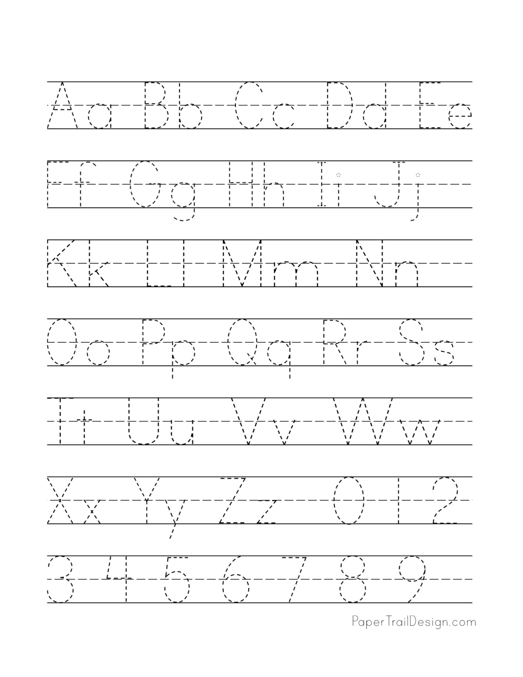 Printable Alphabet Handwriting Worksheets