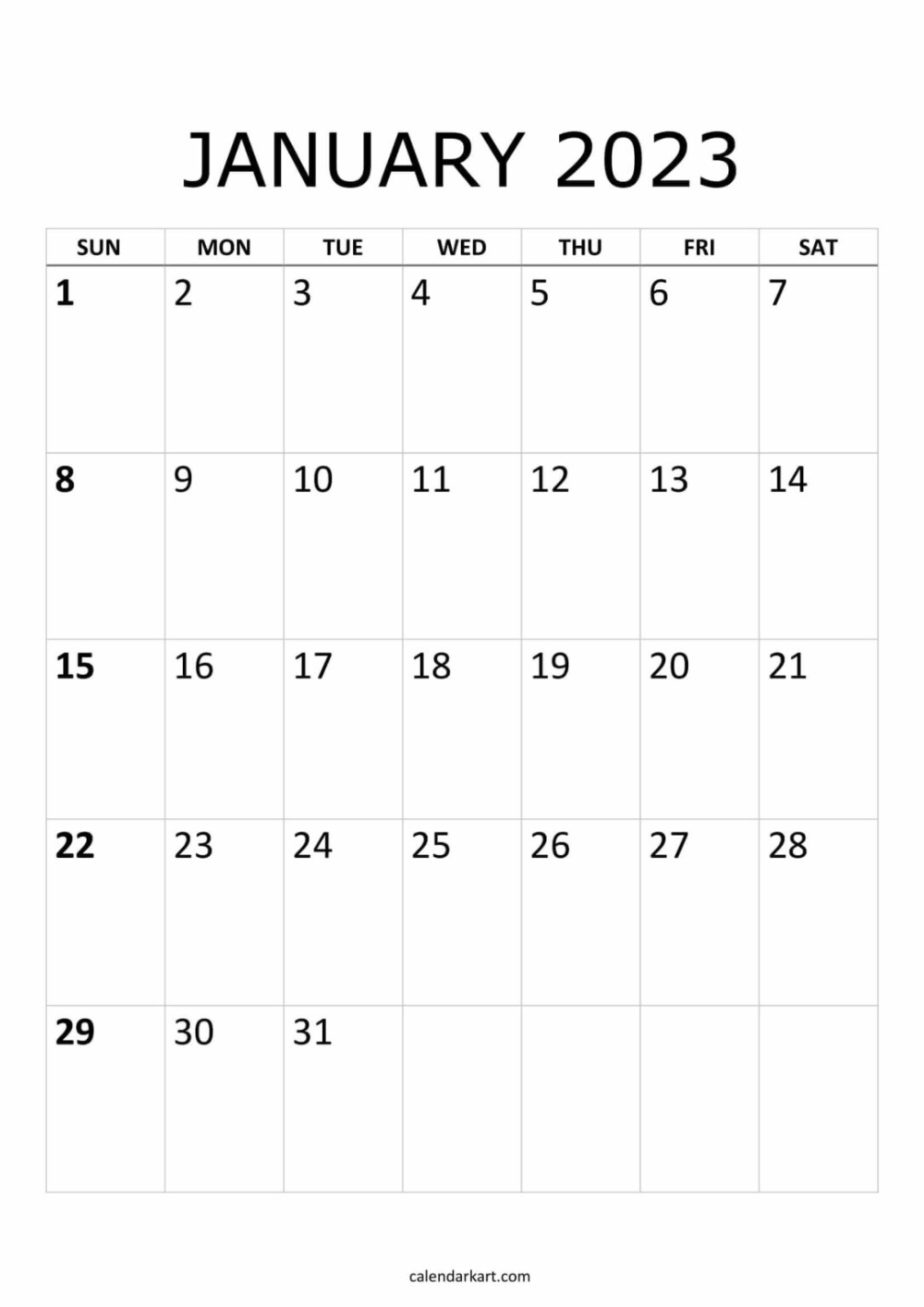 Printable Calendar 2023 Pinterest