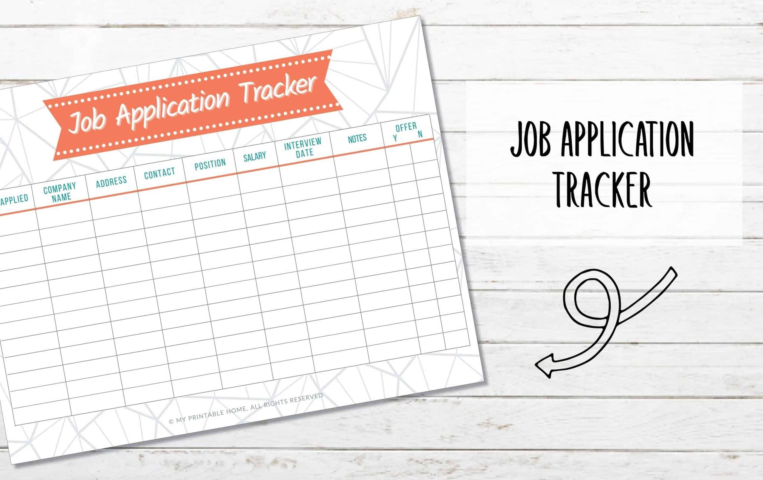 Printable Job Application Tracker