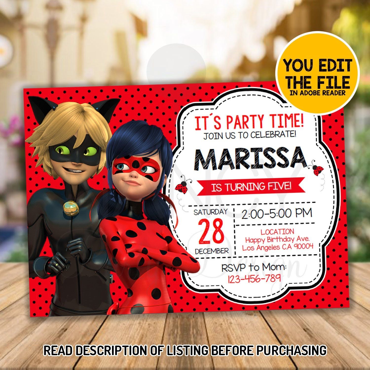 Printable Birthday Invitations Ladybug