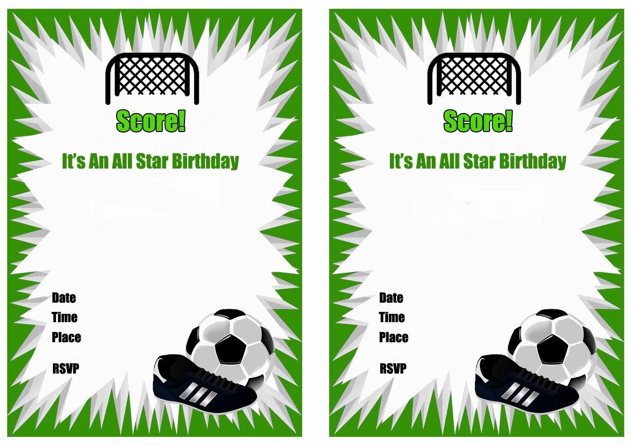 Printable Birthday Invitations Soccer