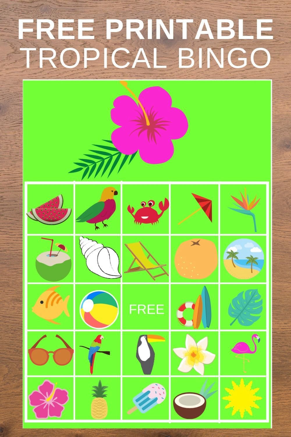 Printable Hawaiian Bingo Cards