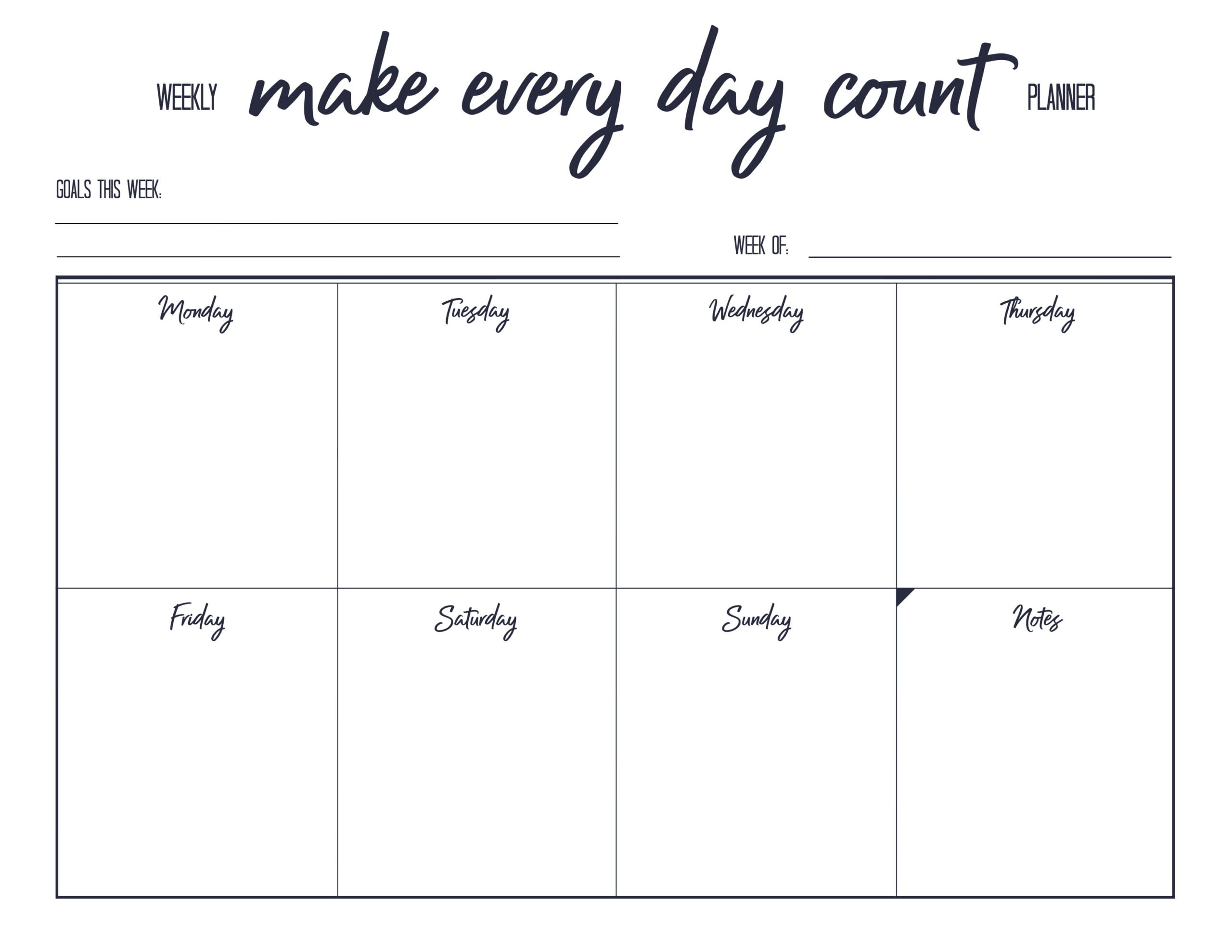 Printable Calendar By Week