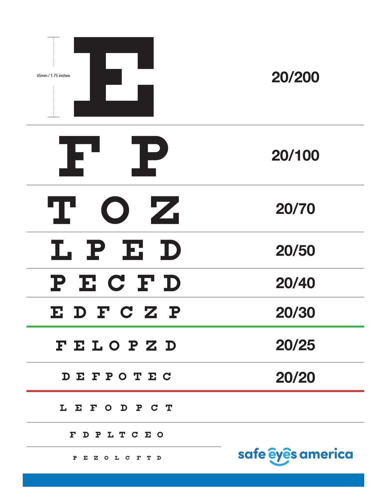 Printable Eye Sight Test