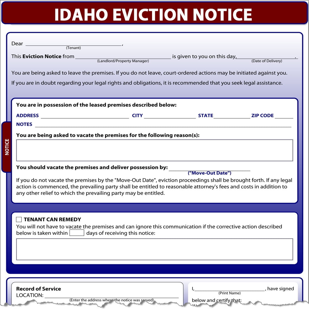 Printable Eviction Notice Idaho