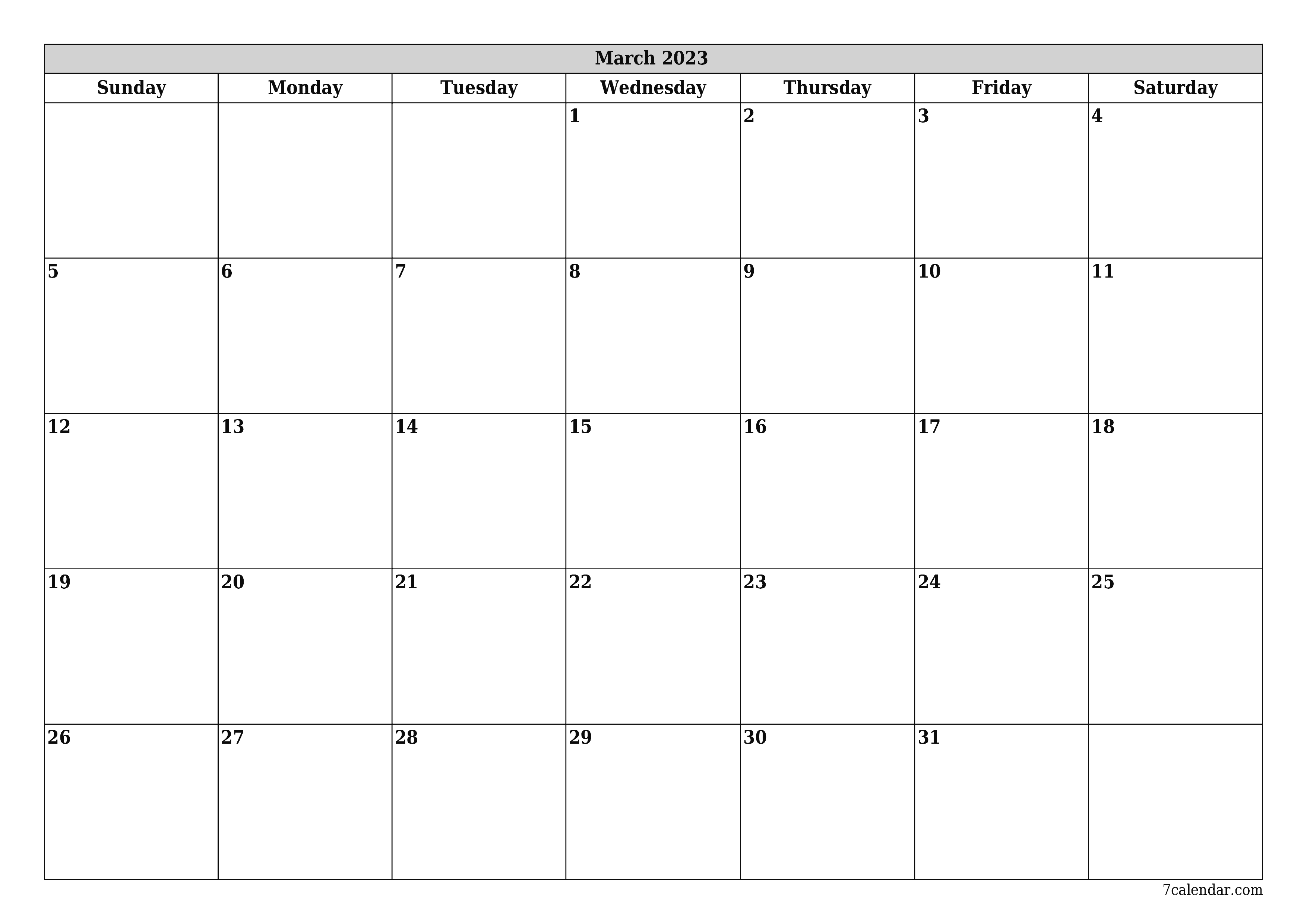 Printable Calendar 2023 A3