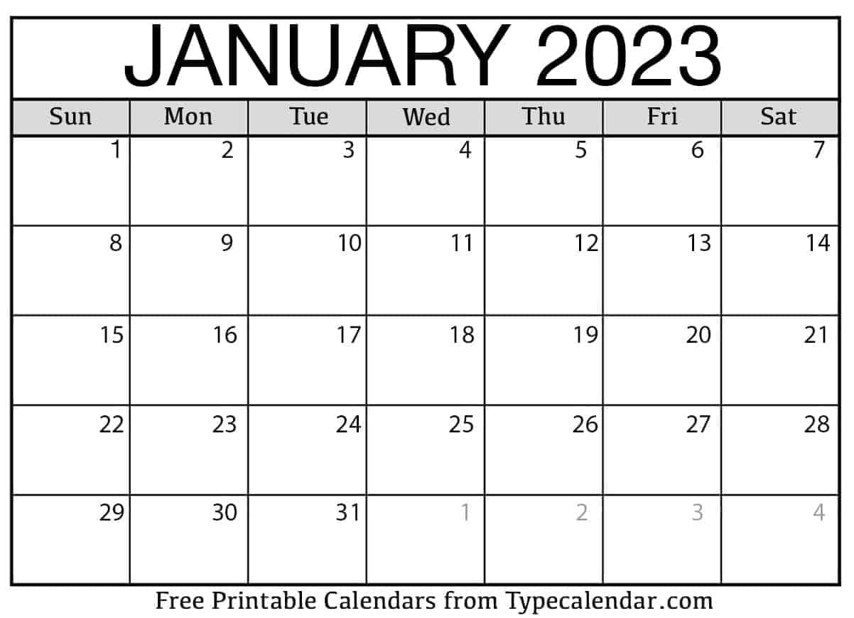 Printable Calendar By Month