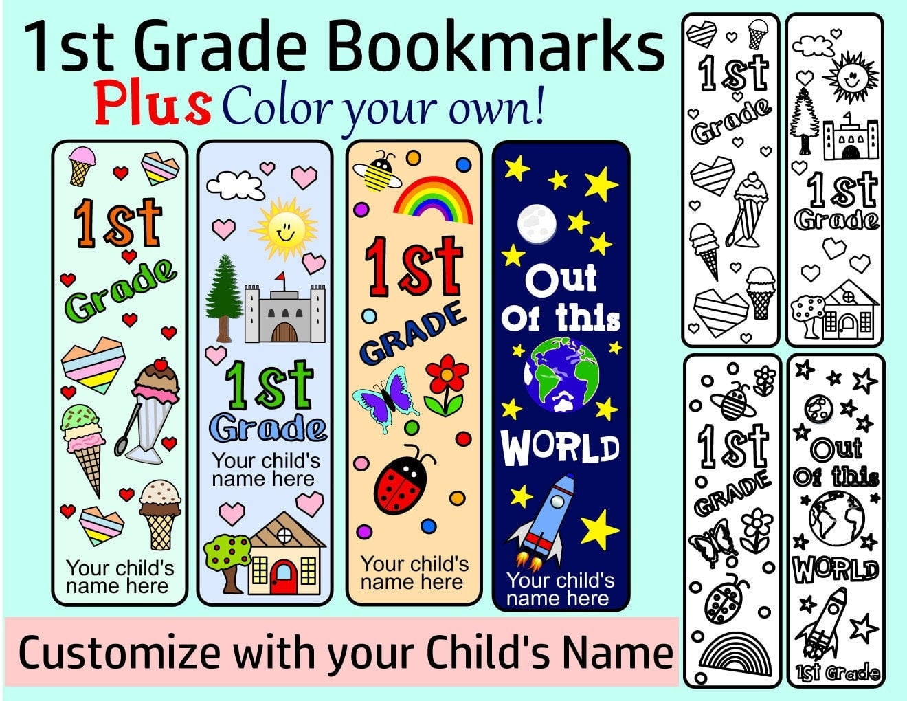 Printable Bookmarks First Grade