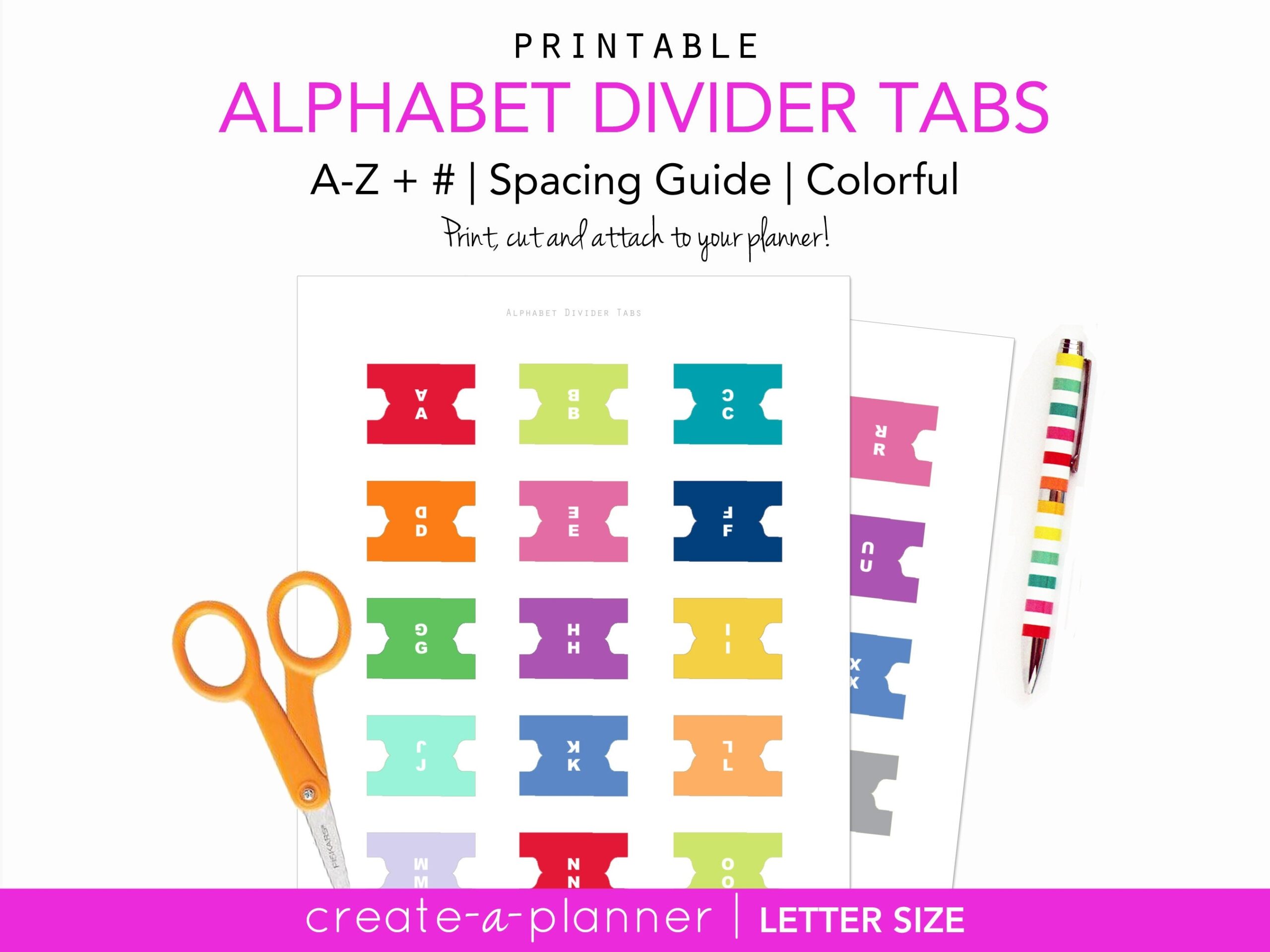 Printable Alphabet Dividers Template
