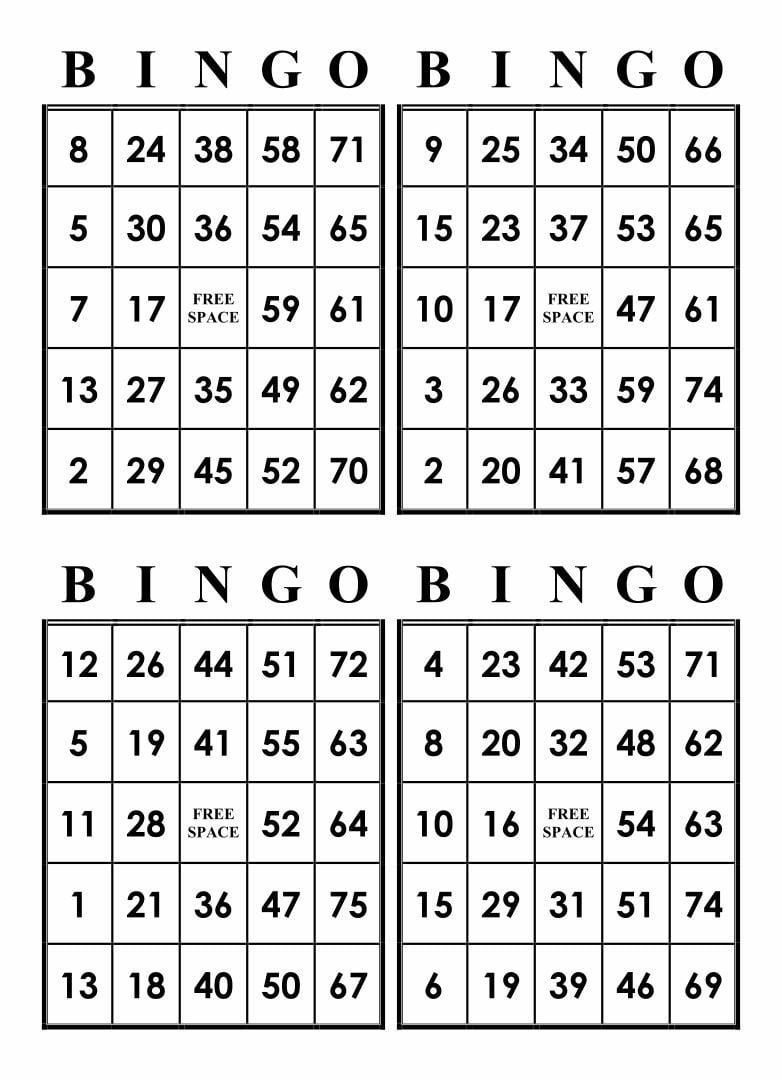 Printable Bingo Cards Free