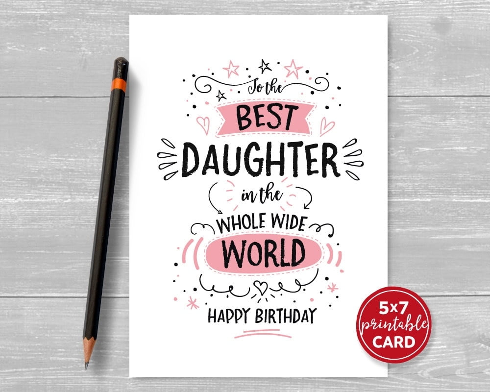 Printable Birthday Cards Daughter