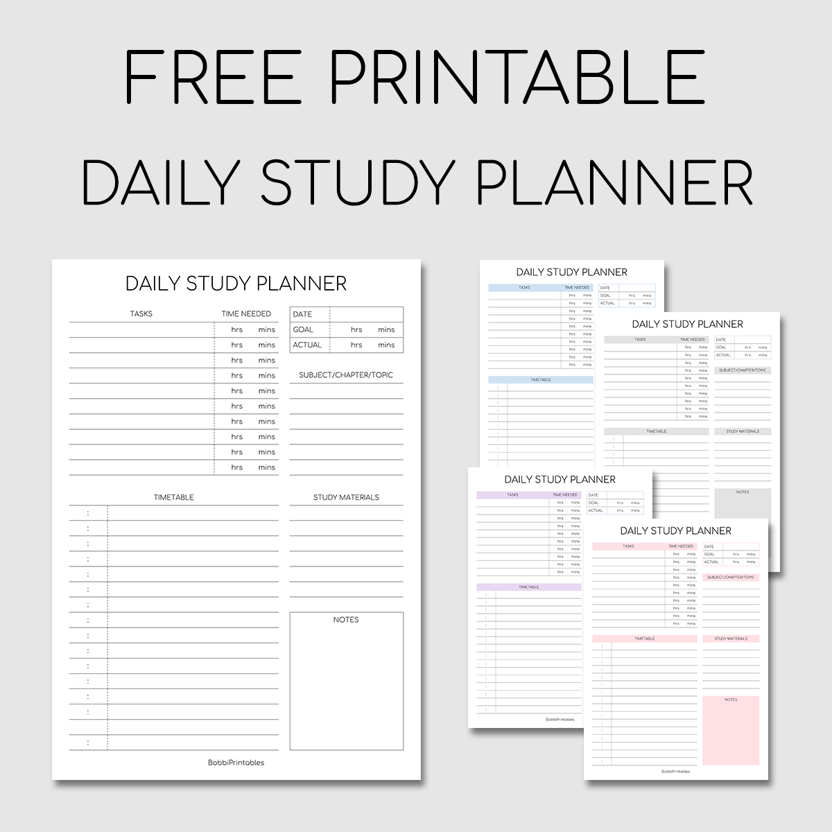 Printable Daily Study Planner