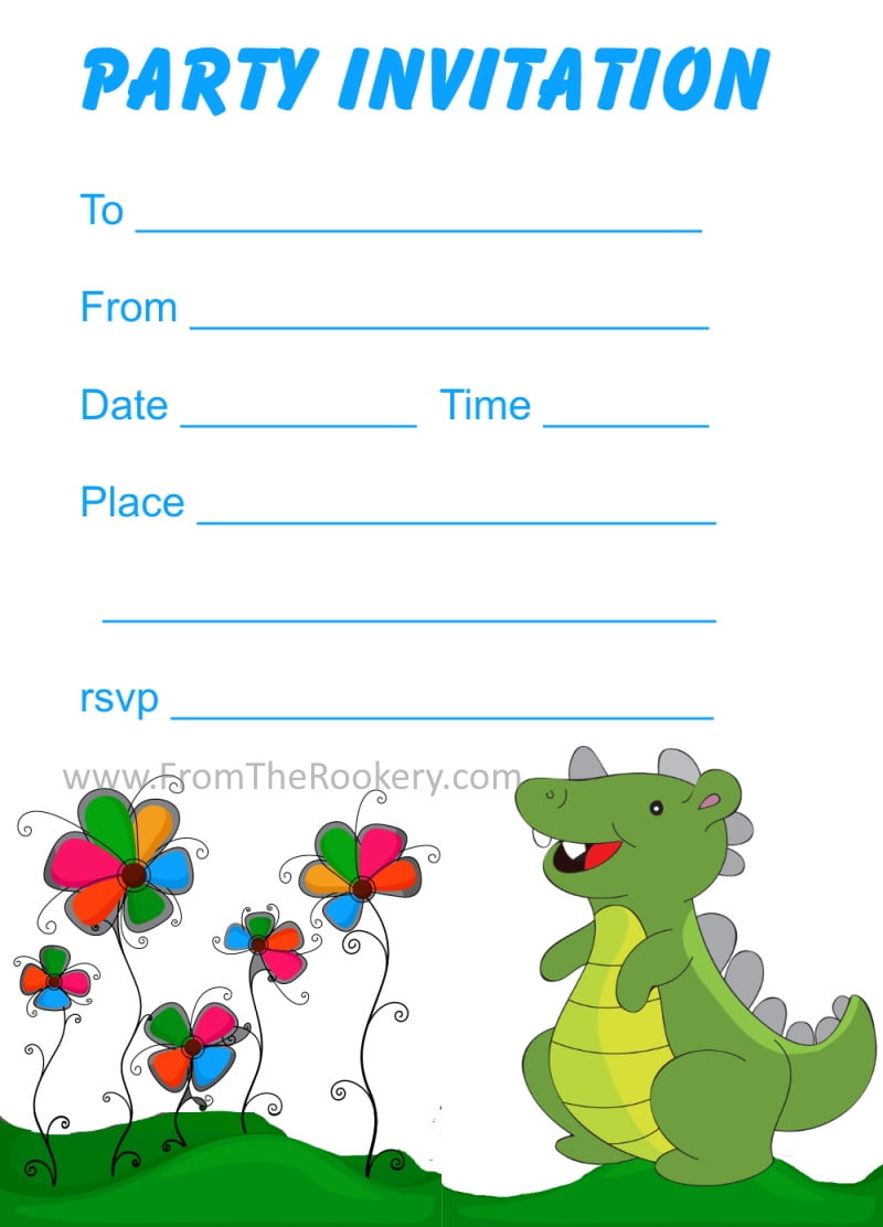Printable Birthday Invitations Dinosaur
