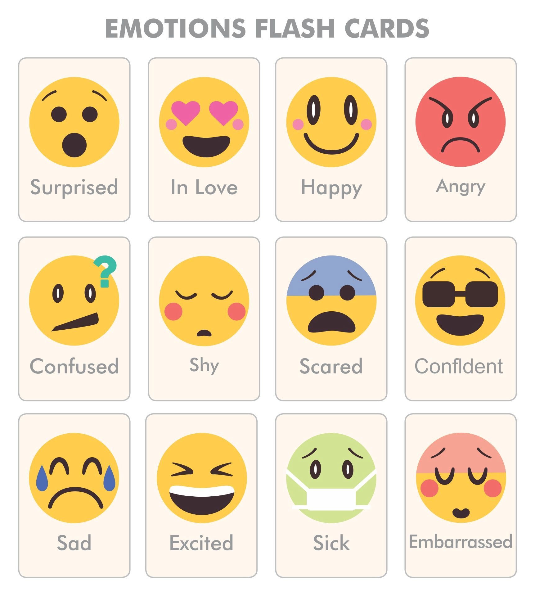 Printable Emoji Emotion Cards