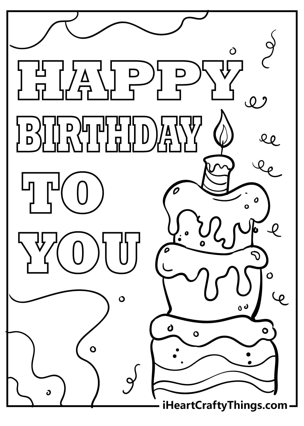Printable Birthday Cards Colouring