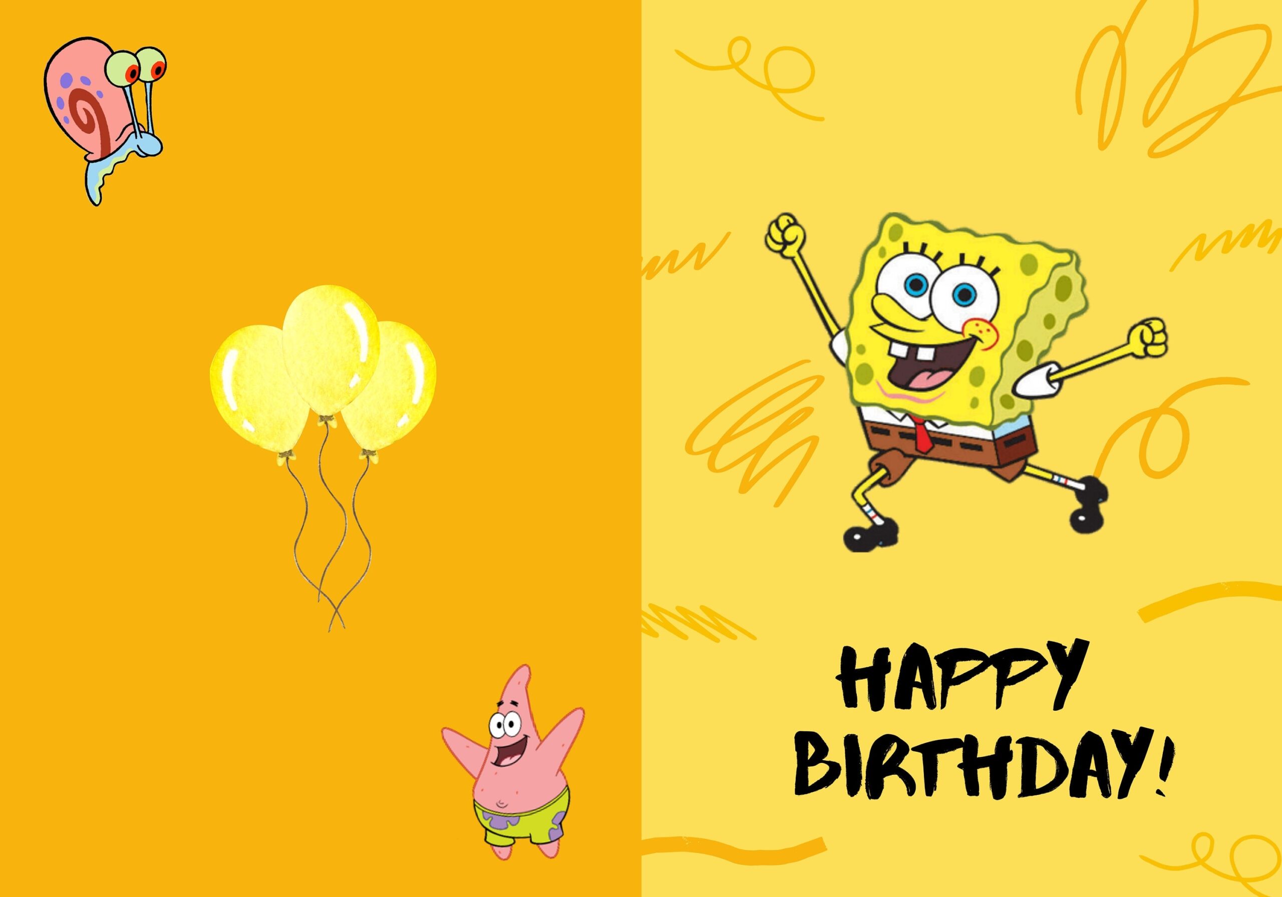 Printable Birthday Cards Spongebob