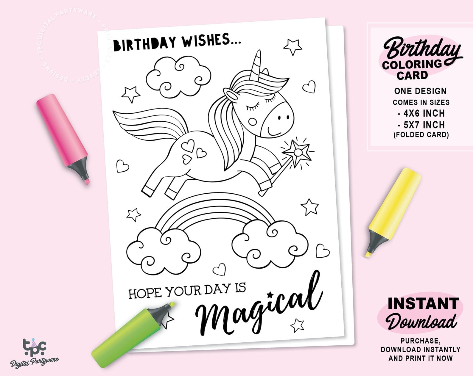 Printable Birthday Cards Unicorn