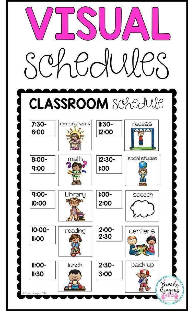 Printable Daily Schedule Classroom