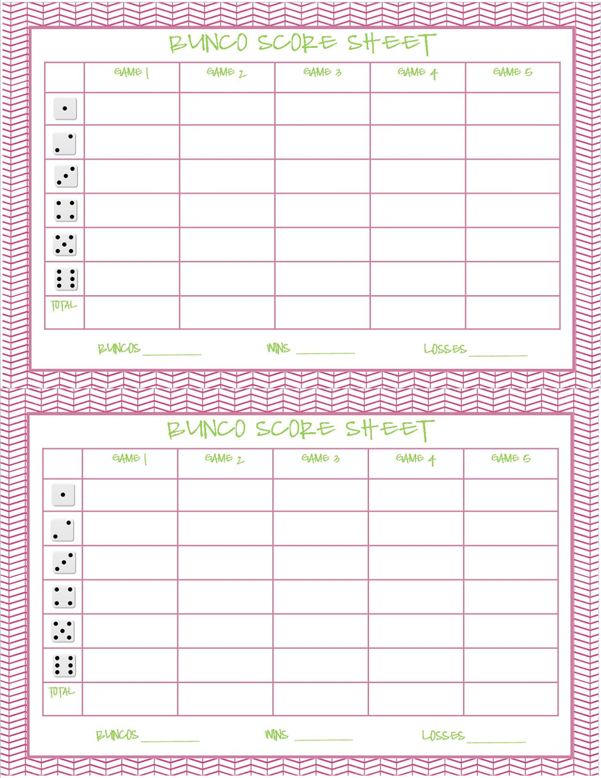 free printable bunco score sheets pdf