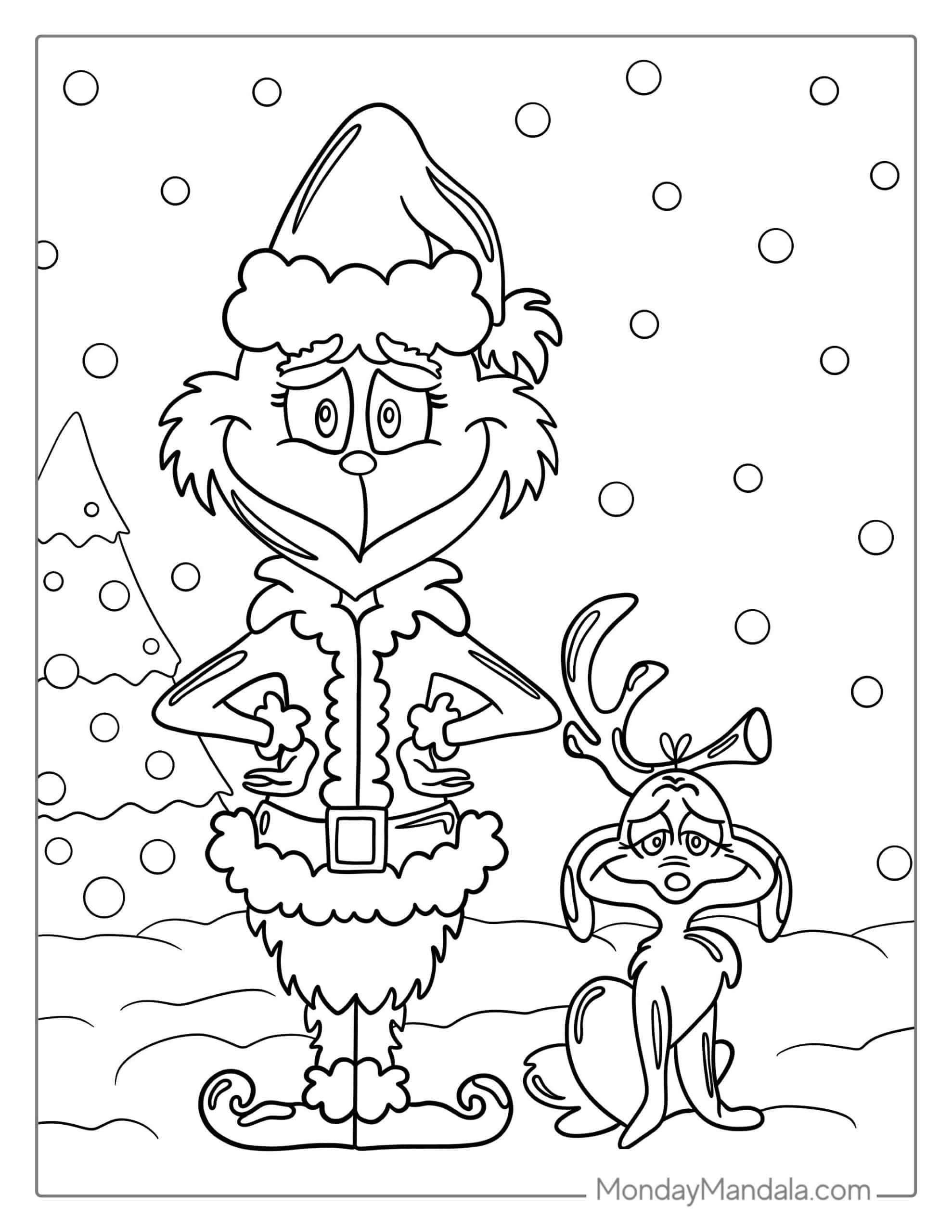 free printable grinch coloring page