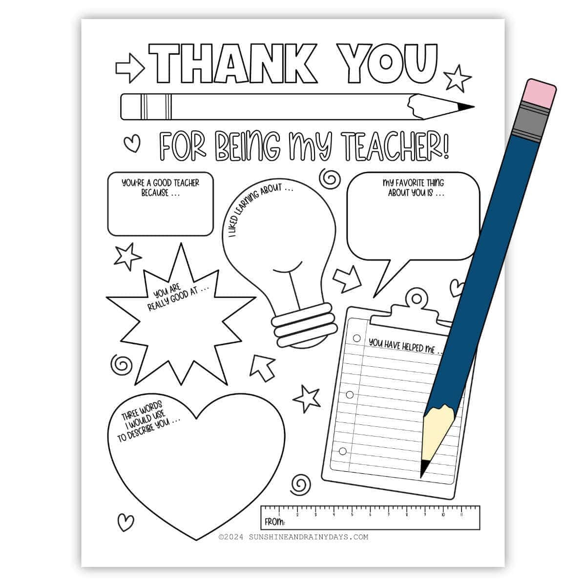 all about my teacher free printable