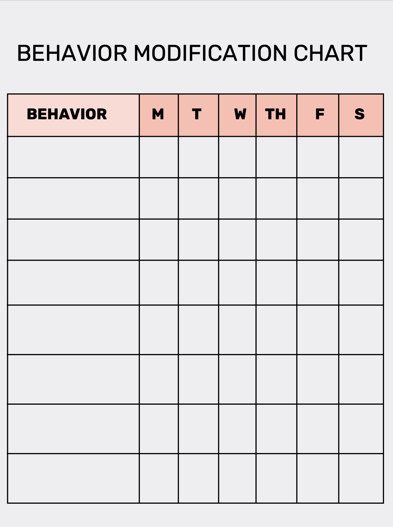free printable adhd behavior charts