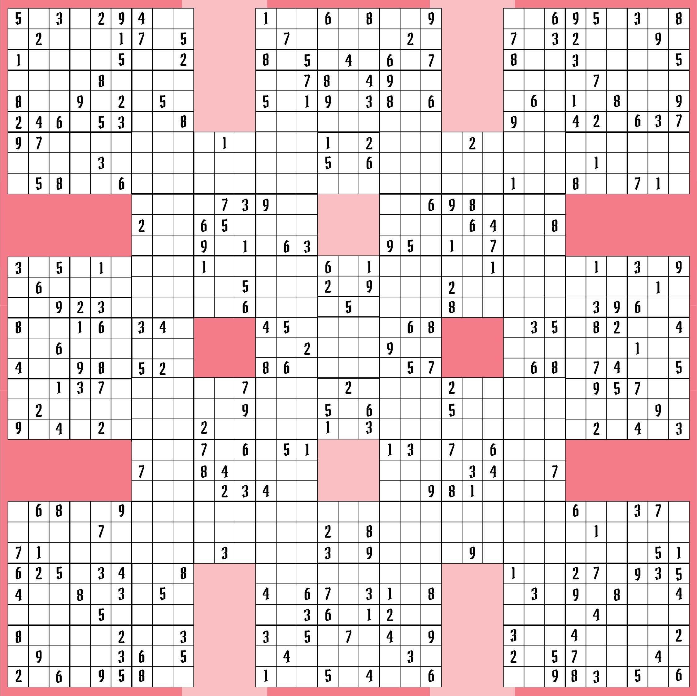 samurai sudoku free printable